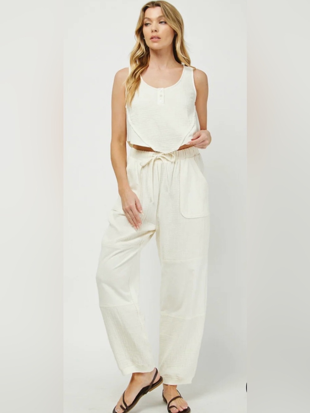 Cotton Drawstring Pants - Picture 4 of 9